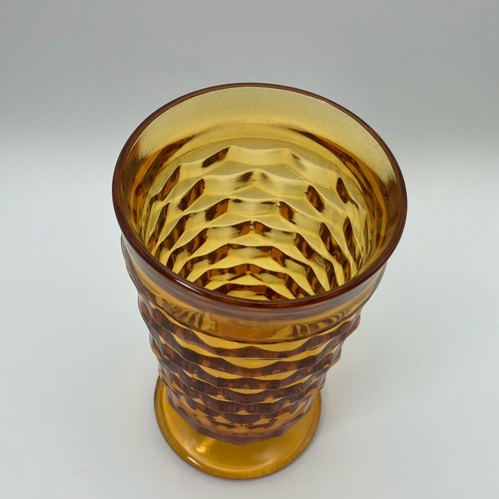 Mid-Century Amber Cubist Colony Tea Glass - Picture 4 of 9